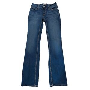 Wrangler Low Rise Bootcut Jeans Women's 3/4 x 36 Blue Denim Western Y2K